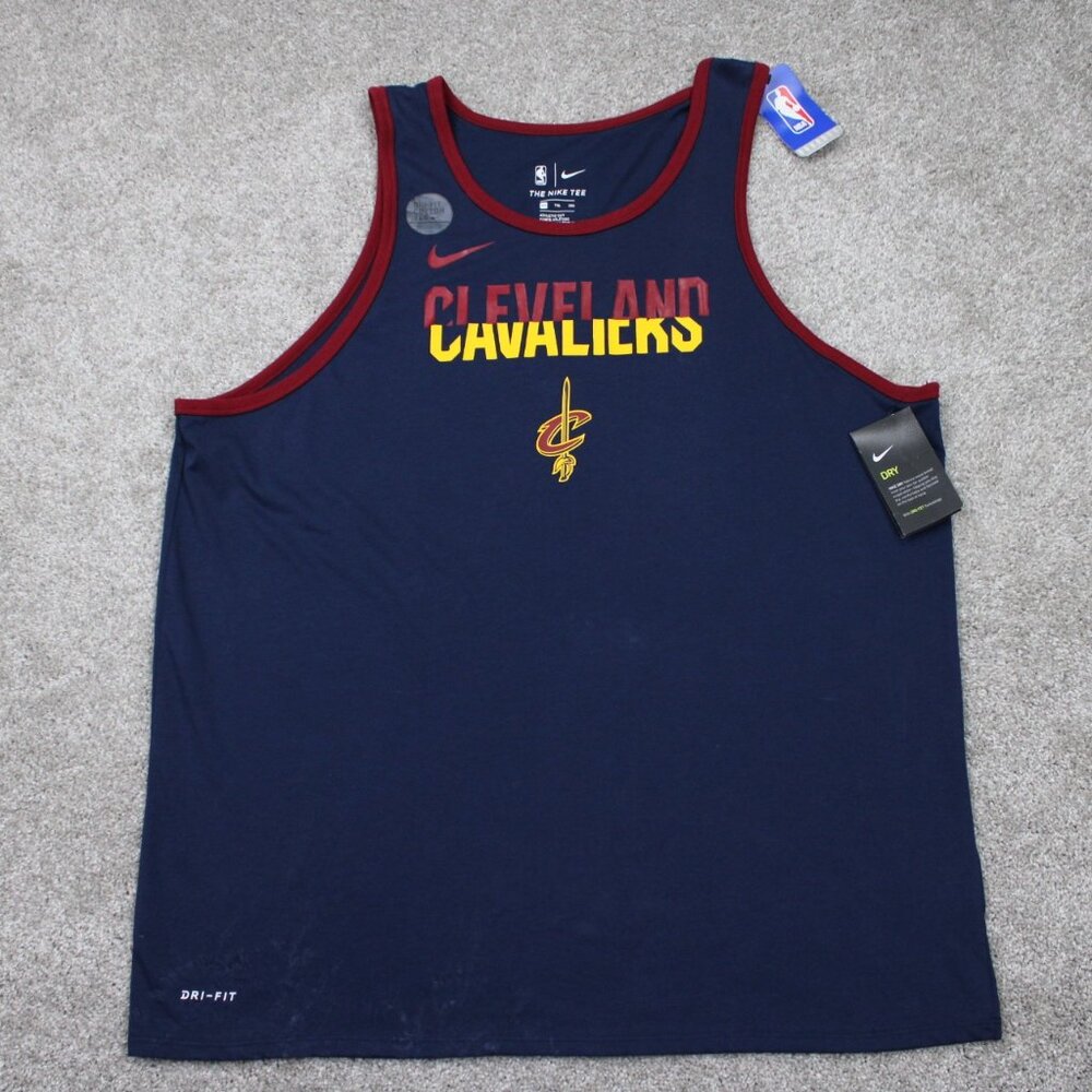 Nike Cleveland Cavs‎ Tank Top Shirt NWT Mens 2XL XXL Blue Dri-Fit NBA Pullover